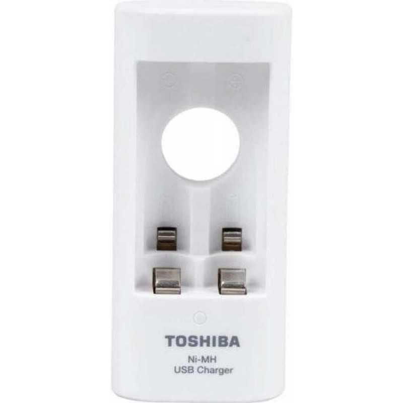 Toshiba Chargeur compact pour AA et AAA. Comprend 2 piles rechargeables de taille AA de 2 000 mAh pour Xbox, Wii, appareil