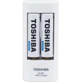 Toshiba Chargeur compact pour AA et AAA. Comprend 2 piles rechargeables de taille AA de 2 000 mAh pour Xbox, Wii, appareil