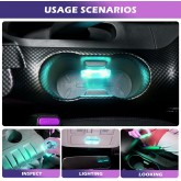 Éclairage d'intérieur LED de Voiture, 4 pcs Magnétique LED Tactile Lumière 7 Couleurs Réglable Intérieur Ambiance Éclairage pour