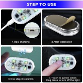 Éclairage d'intérieur LED de Voiture, 4 pcs Magnétique LED Tactile Lumière 7 Couleurs Réglable Intérieur Ambiance Éclairage pour