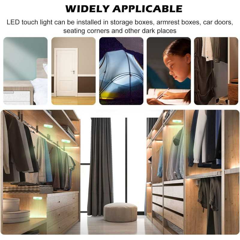 Éclairage d'intérieur LED de Voiture, 4 pcs Magnétique LED Tactile Lumière 7 Couleurs Réglable Intérieur Ambiance Éclairage pour