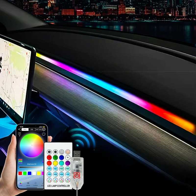 KEIUROT Bande LED Intérieur Auto avec APP Lumiere LED Interieur Voiture Lumière de sous-éclairage de Voiture Améliorée Fort Kits KEIUROT Bande LED Intérieur Auto avec APP Lumiere LED Interieur Voiture Lumière de sous-éclairage de Voiture Améliorée Fort Kits