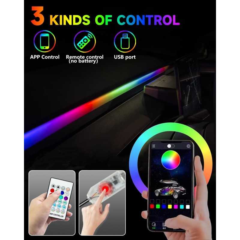 KEIUROT Bande LED Intérieur Auto avec APP Lumiere LED Interieur Voiture Lumière de sous-éclairage de Voiture Améliorée Fort Kits