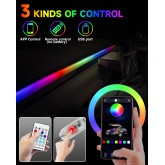 KEIUROT Bande LED Intérieur Auto avec APP Lumiere LED Interieur Voiture Lumière de sous-éclairage de Voiture Améliorée Fort Kits