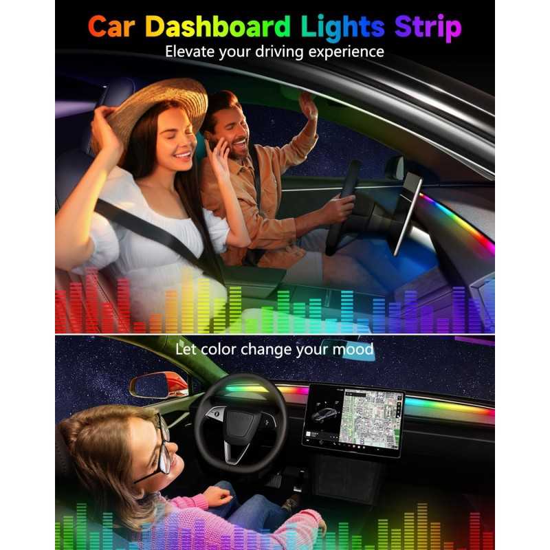 KEIUROT Bande LED Intérieur Auto avec APP Lumiere LED Interieur Voiture Lumière de sous-éclairage de Voiture Améliorée Fort Kits