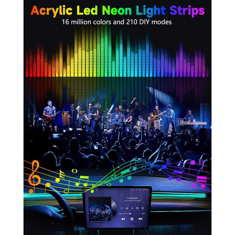 KEIUROT Bande LED Intérieur Auto avec APP Lumiere LED Interieur Voiture Lumière de sous-éclairage de Voiture Améliorée Fort Kits