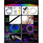KEIUROT Bande LED Intérieur Auto avec APP Lumiere LED Interieur Voiture Lumière de sous-éclairage de Voiture Améliorée Fort Kits