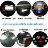 Duendhd 10 PièCes Voiture LED T10 W5W COB Lecture DôMe Lampe Marqueur LumièRe Cale LumièRes Plaque D'Immatriculation Ampoules