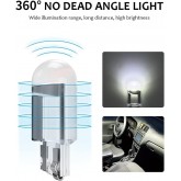 Duendhd 10 PièCes Voiture LED T10 W5W COB Lecture DôMe Lampe Marqueur LumièRe Cale LumièRes Plaque D'Immatriculation Ampoules