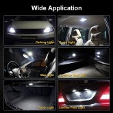 Duendhd 10 PièCes Voiture LED T10 W5W COB Lecture DôMe Lampe Marqueur LumièRe Cale LumièRes Plaque D'Immatriculation Ampoules