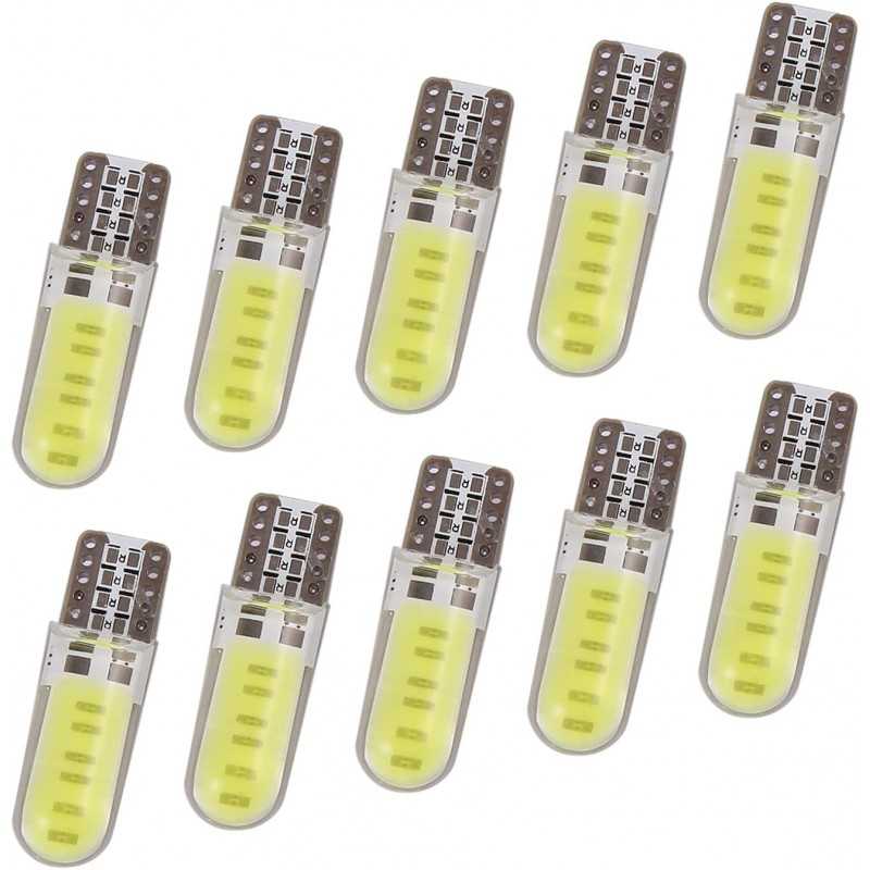 DEARBORN Lot de 10 ampoules LED COB T10 W5W COB pour intérieur de voiture