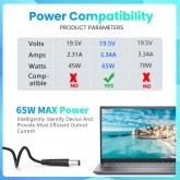 65 W Chargeur pour ordinateur portable compatible avec Dell Latitude E5440 E5470 7480 E6540 E7440 E7450 E7250 E6440 E6430 7490