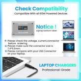 65 W Chargeur pour ordinateur portable compatible avec Dell Latitude E5440 E5470 7480 E6540 E7440 E7450 E7250 E6440 E6430 7490
