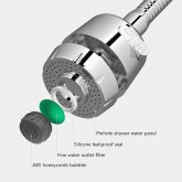 Aérateur de Robinet Cuisine, Filtre Moussant de Cuisine Pour Robinet en Laiton Réglable à 2 Modes, Adapté au Robinet Avec Buse à