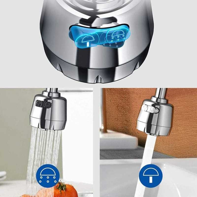Aérateur de Robinet Cuisine, Filtre Moussant de Cuisine Pour Robinet en Laiton Réglable à 2 Modes, Adapté au Robinet Avec Buse à