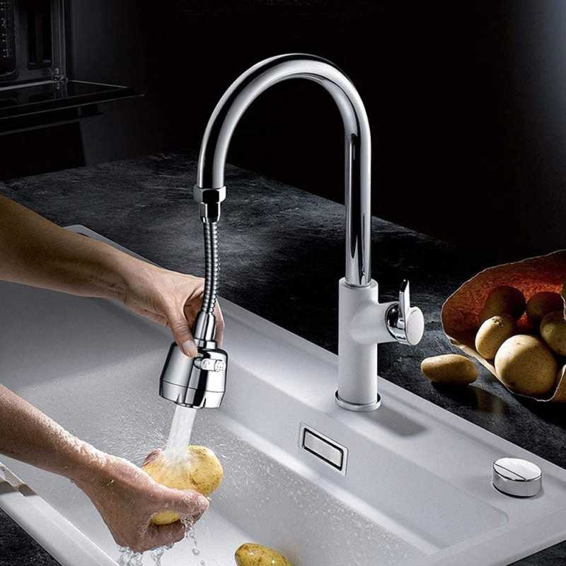 Aérateur de Robinet Cuisine, Filtre Moussant de Cuisine Pour Robinet en Laiton Réglable à 2 Modes, Adapté au Robinet Avec Buse à