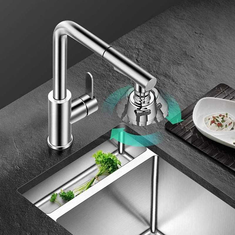 Aérateur de Robinet Cuisine, Filtre Moussant de Cuisine Pour Robinet en Laiton Réglable à 2 Modes, Adapté au Robinet Avec Buse à
