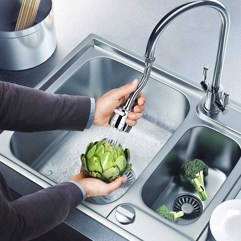 Aérateur de Robinet Cuisine, Filtre Moussant de Cuisine Pour Robinet en Laiton Réglable à 2 Modes, Adapté au Robinet Avec Buse à