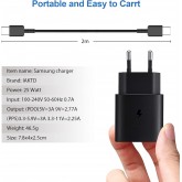 Chargeur Samsung 25W, IAKTD Chargeur, Prise avec Cable USB C Charge Rapide pour Samsung Galaxy S23 S22 S21 S20 Plus Ultra,Note