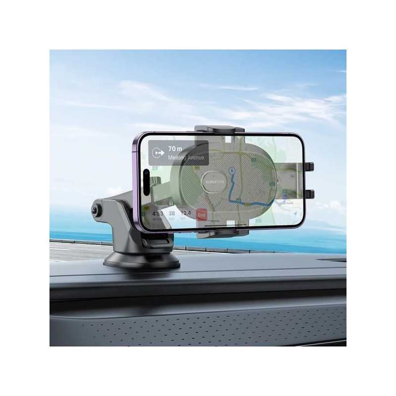 Support de téléphone professionnel pour voiture Borofone Modèle à ventouse Compatible iPhone Facile à utiliser Support solide