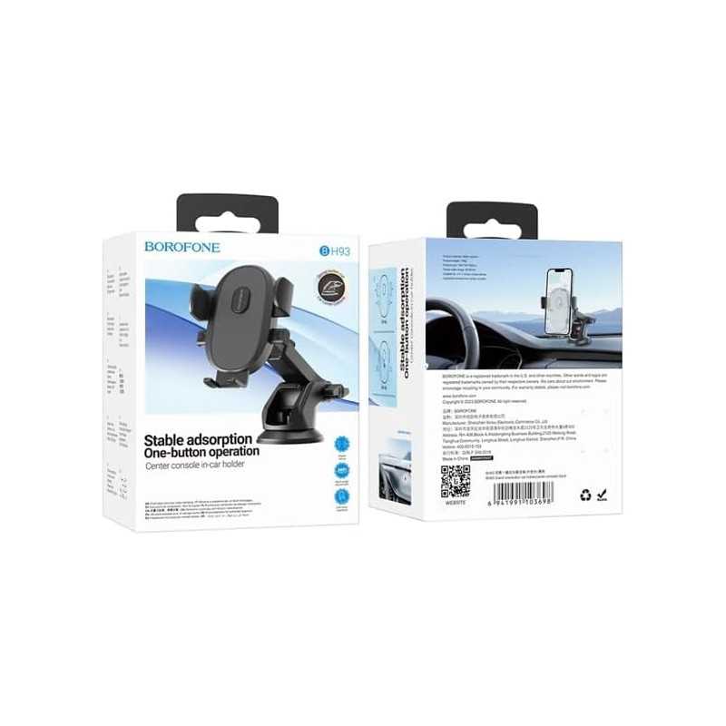 Support de téléphone professionnel pour voiture Borofone Modèle à ventouse Compatible iPhone Facile à utiliser Support solide