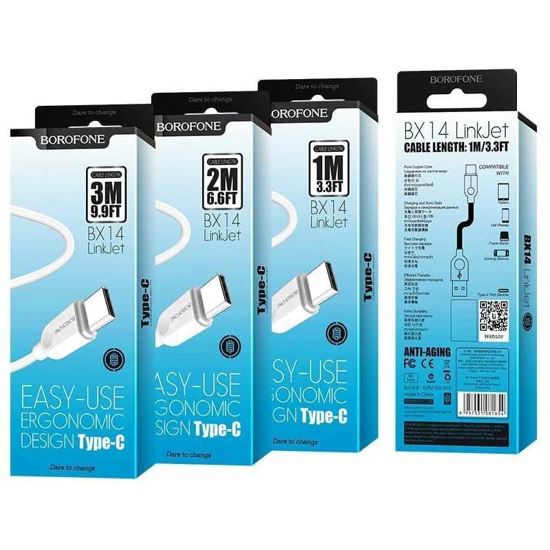 BOROFONE BX14 LinkJet USB Cable Type-C L 2M - White