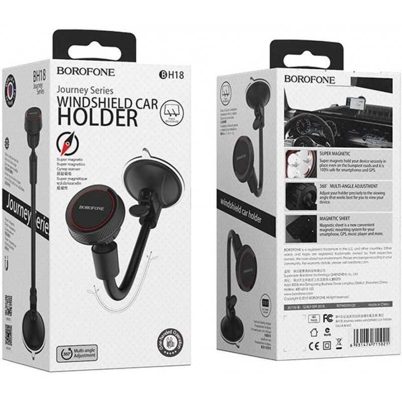 Support de pare-brise pour voiture Borofone BH18 Journey Series, noir/rouge