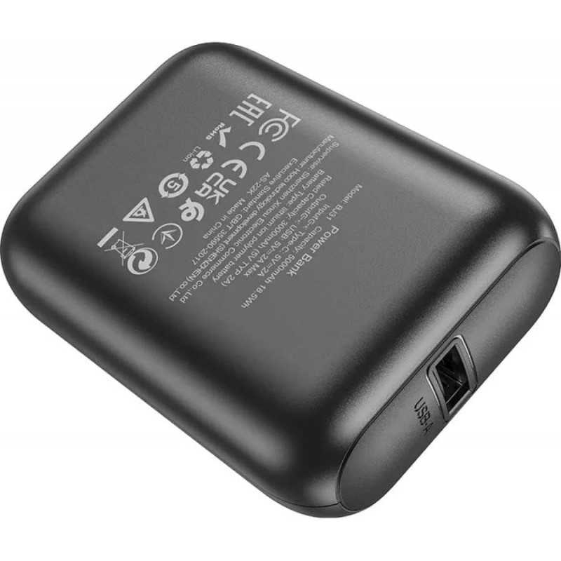 Borofone Powerbank Mini taille 5000 mAh Banque d'alimentation portable Niveau de charge Affichage LED Conception compacte et