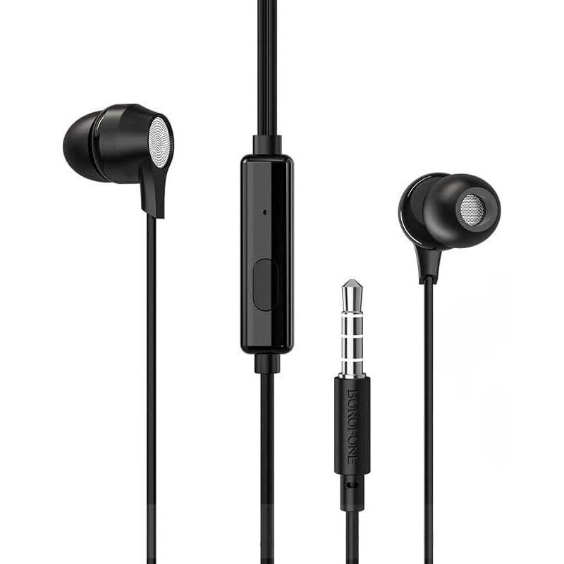Écouteurs universels Borofone BM28 Tender Sound avec micro - Noir Écouteurs universels Borofone BM28 Tender Sound avec micro - Noir