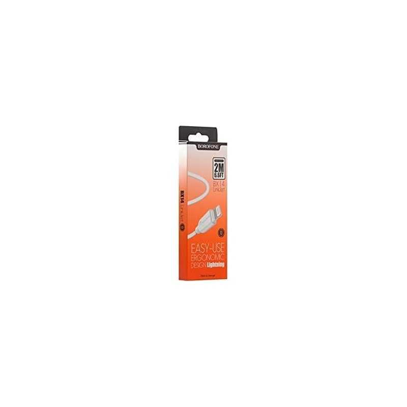Câble USB Lightning Borofone BX14 Linkjet, 2 mètres - Blanc