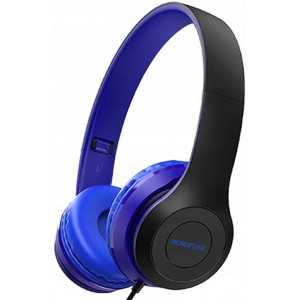 Casque Borophone "Star Sound" bleu avec micro et commandes sur fil 1,2 m
