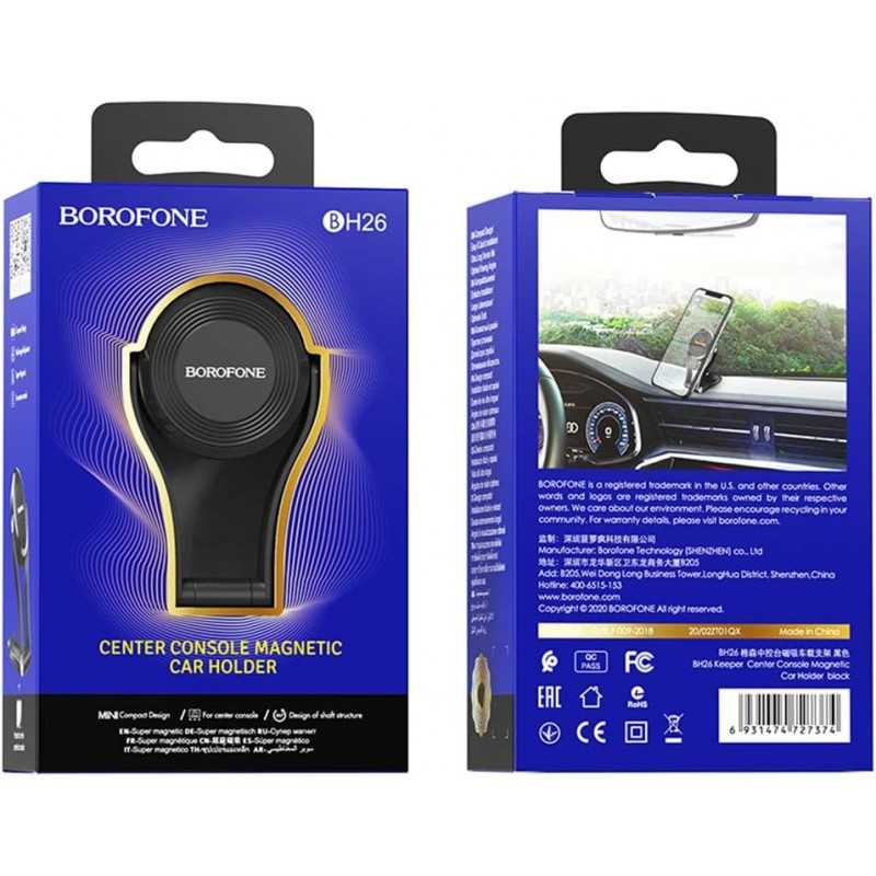 Support magnétique pour console centrale BOROFONE BH26 - Noir