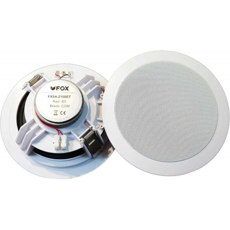 AV FOX FXSA-215SET Amplificateur mural avec deux sorties 15W et 6/8Ω USB/microSD/FM