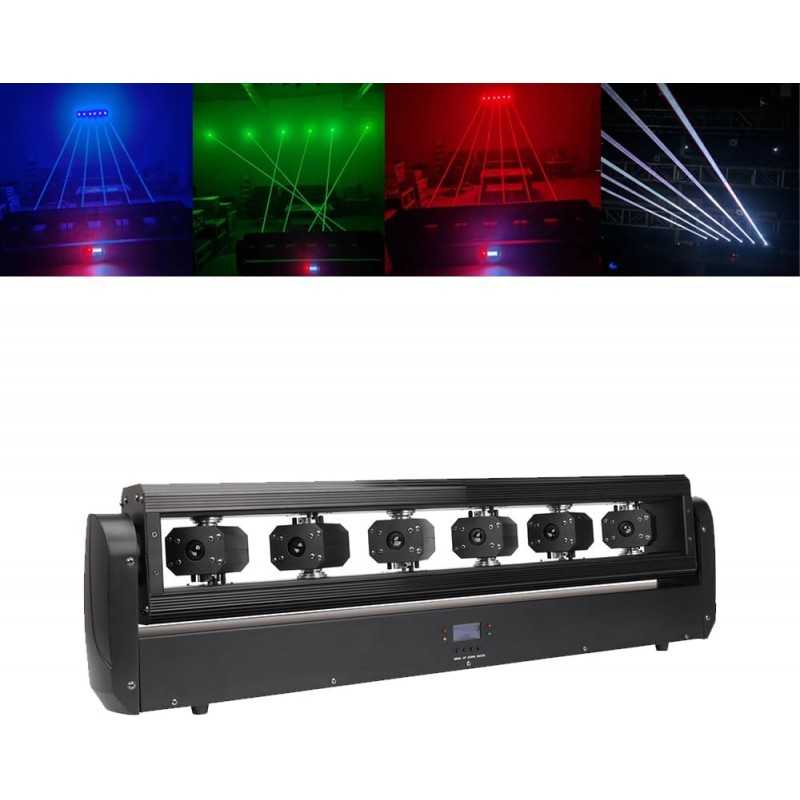 Barre lumineuse à 6 yeux RVB avec laser - Faisceau de monstres - Pour fête DJ