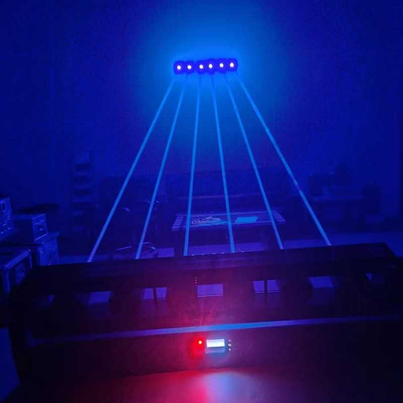 Barre lumineuse à 6 yeux RVB avec laser - Faisceau de monstres - Pour fête DJ