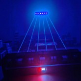 Barre lumineuse à 6 yeux RVB avec laser - Faisceau de monstres - Pour fête DJ