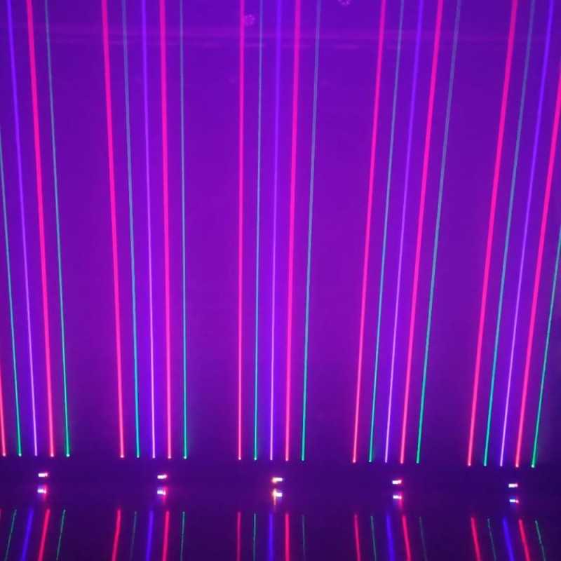 Barre lumineuse à 6 yeux RVB avec laser - Faisceau de monstres - Pour fête DJ