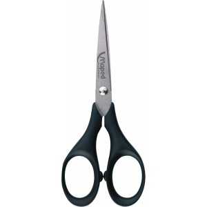 Maped - Ciseaux Precise 13 cm - Bout Pointu - Pour des Découpes de Précision - Lames en Acier Inoxydable Brossé - Avec Étui