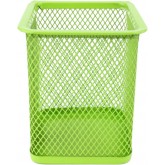 D.RECT Pot à crayons carré en métal | Porte-stylo cube en métal | Gobelet multifonction en maille pour stylo à bille Noir