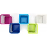 D.RECT Pot à crayons carré en métal | Porte-stylo cube en métal | Gobelet multifonction en maille pour stylo à bille Noir