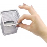 D.RECT Pot à crayons carré en métal | Porte-stylo cube en métal | Gobelet multifonction en maille pour stylo à bille Noir