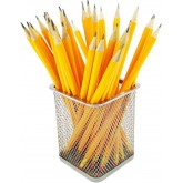 D.RECT Pot à crayons carré en métal | Porte-stylo cube en métal | Gobelet multifonction en maille pour stylo à bille Noir