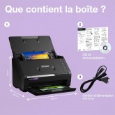 EPSON WorkForce DS-1630 | Scanner de documents A4 - 1200x1200 DPI, ADF, USB 3.0, recto-verso, 25ppm, traitement intelligent de