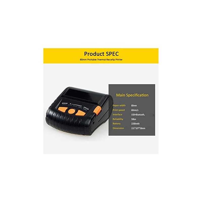 Label Maker Machine 80mm Mini Portable Bluetooth Thermique De Poche Imprimante De Reçu Autocollant Impression D'étiquettes