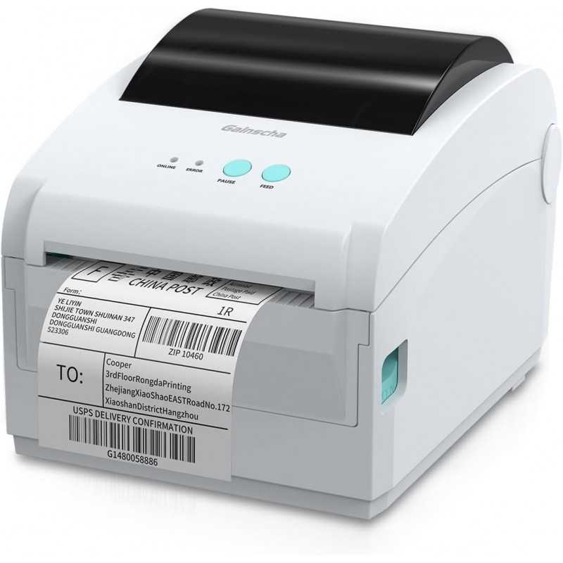 Gainscha Imprimante d'étiquettes thermiques directes de bureau de 10,2 cm, imprimante d'expédition professionnelle de 10,2 x Gainscha Imprimante d'étiquettes thermiques directes de bureau de 10,2 cm, imprimante d'expédition professionnelle de 10,2 x
