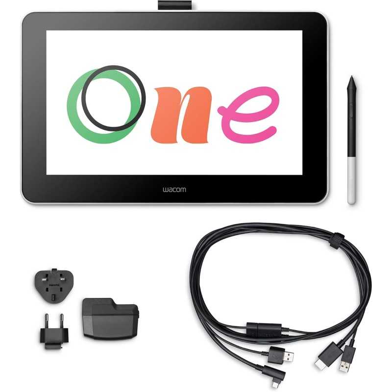 Tablette de Dessin Wacom One 12 avec écran 11,6” Full HD 99% sRGB, Stylet à résonance électromagnétique sans Pile ni Batterie Tablette de Dessin Wacom One 12 avec écran 11,6” Full HD 99% sRGB, Stylet à résonance électromagnétique sans Pile ni Batterie