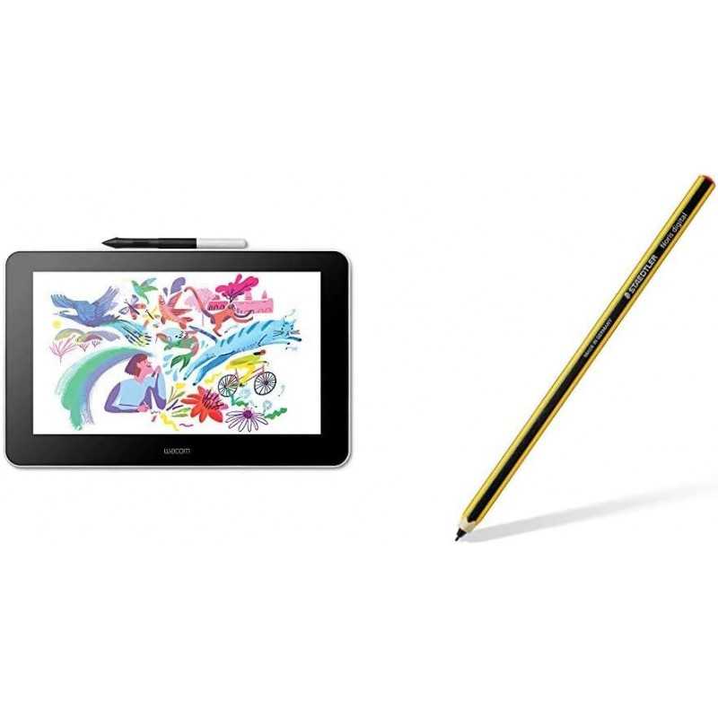 Tablette de Dessin Wacom One 12 avec écran 11,6” Full HD 99% sRGB, Stylet à résonance électromagnétique sans Pile ni Batterie