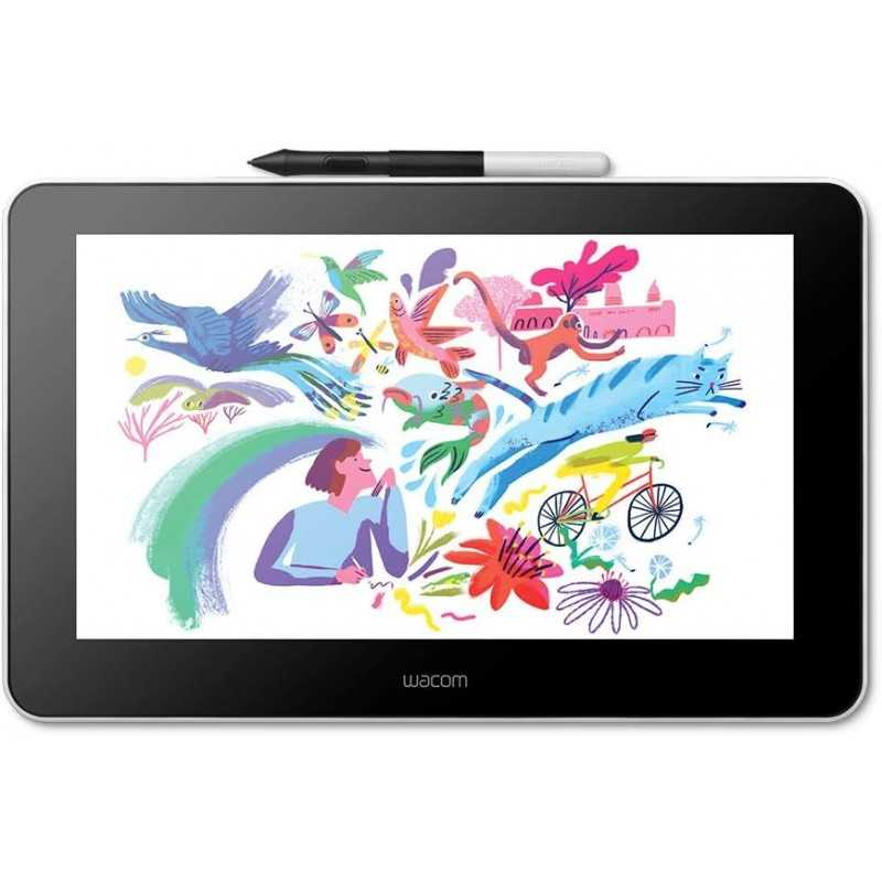 Tablette de Dessin Wacom One 12 avec écran 11,6” Full HD 99% sRGB, Stylet à résonance électromagnétique sans Pile ni Batterie