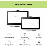Tablette de Dessin Wacom One 12 avec écran 11,6” Full HD 99% sRGB, Stylet à résonance électromagnétique sans Pile ni Batterie