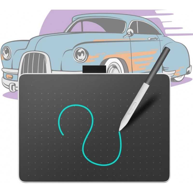 Tablette de Dessin Wacom One 12 avec écran 11,6” Full HD 99% sRGB, Stylet à résonance électromagnétique sans Pile ni Batterie